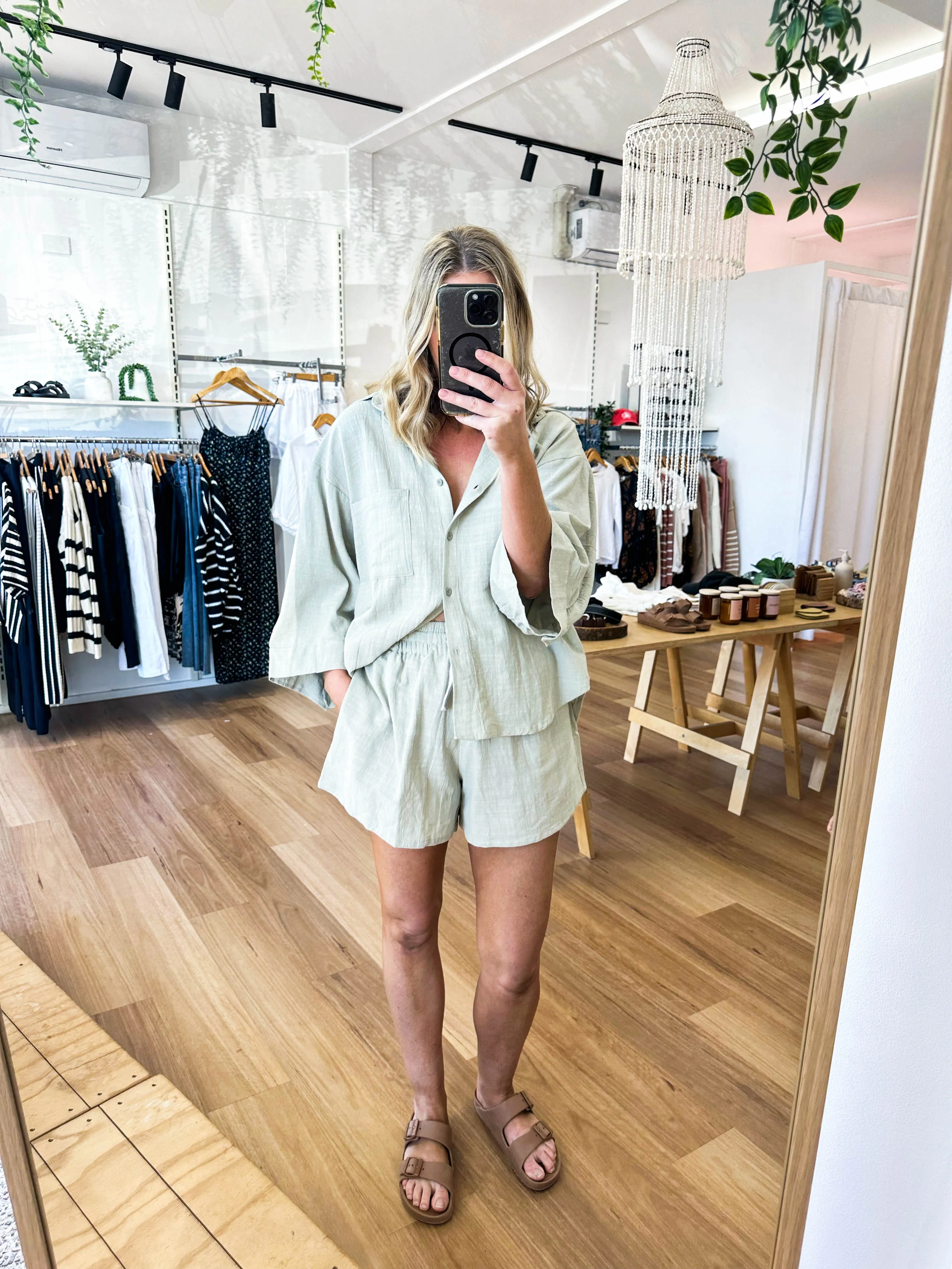 Lucia Shirt Sage sold by About A Girl