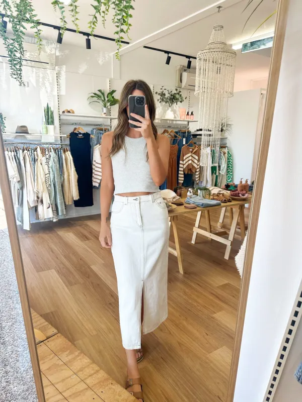 Hilda Denim Skirt sold by About A Girl