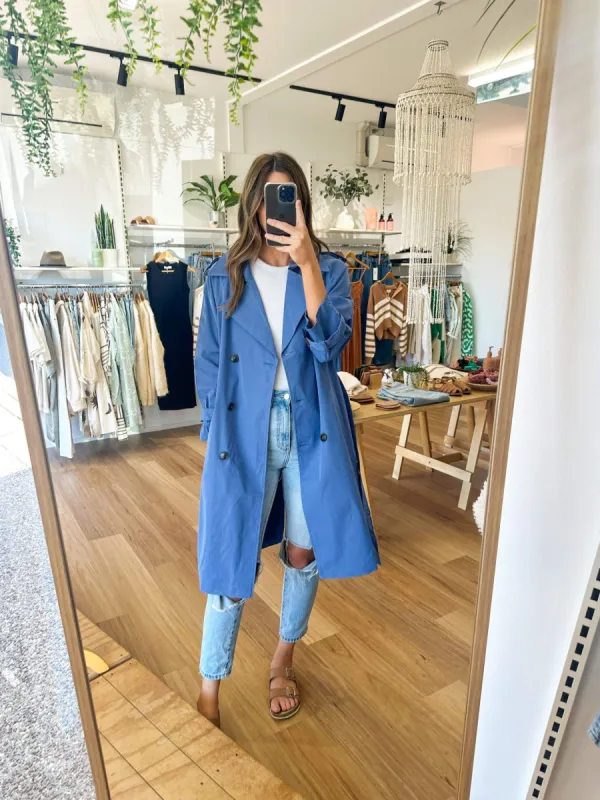 Nora Coat Blue sold by About A Girl