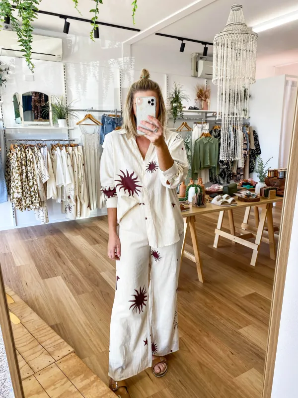 Mila Pant Set Beige sold by About A Girl