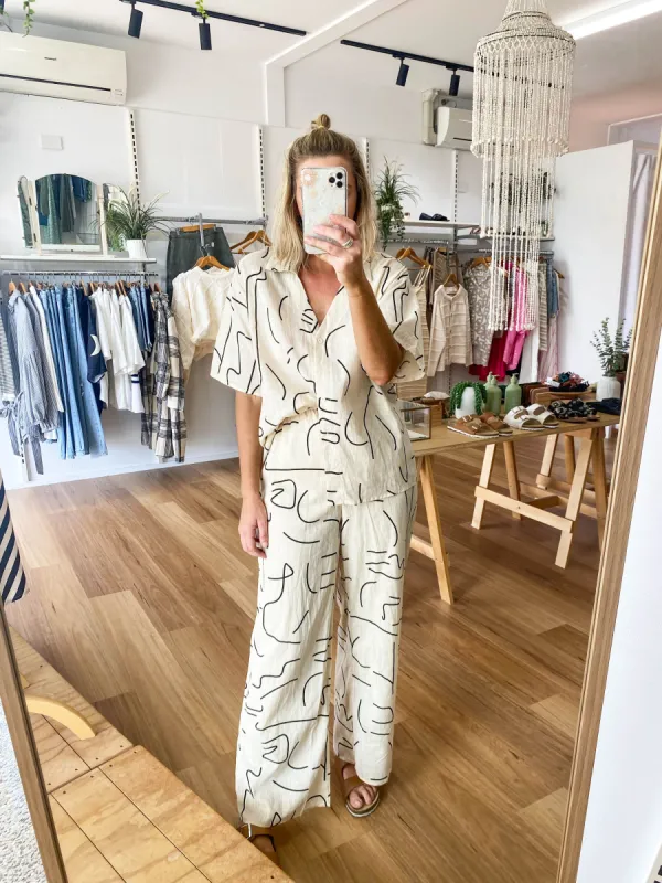 Sophie Pant Set Beige sold by About A Girl