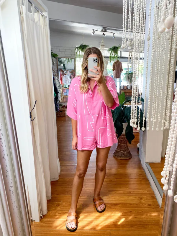 Frankie Playsuit Pink sold by About A Girl