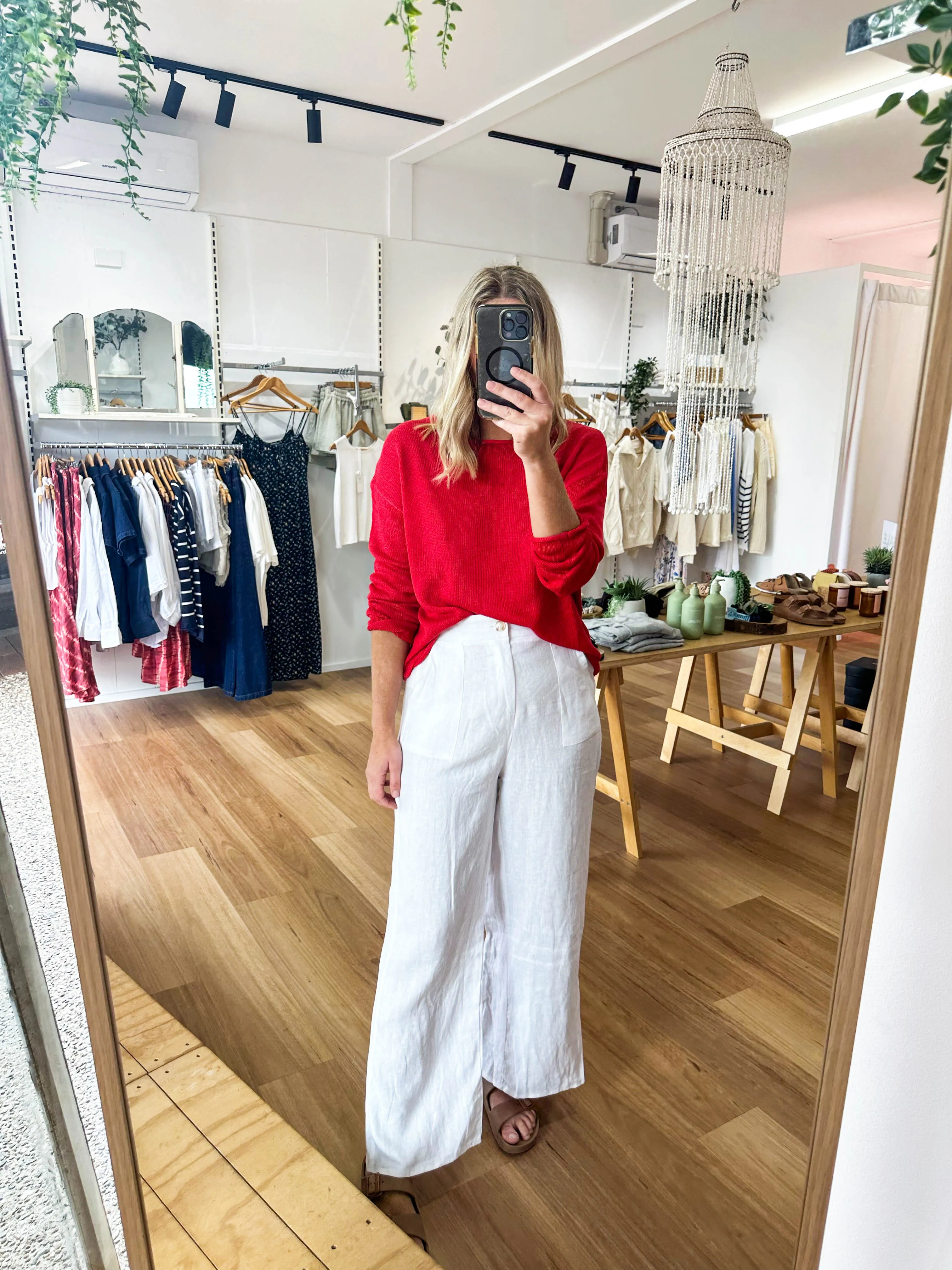 Spring Knit Red sold by About A Girl