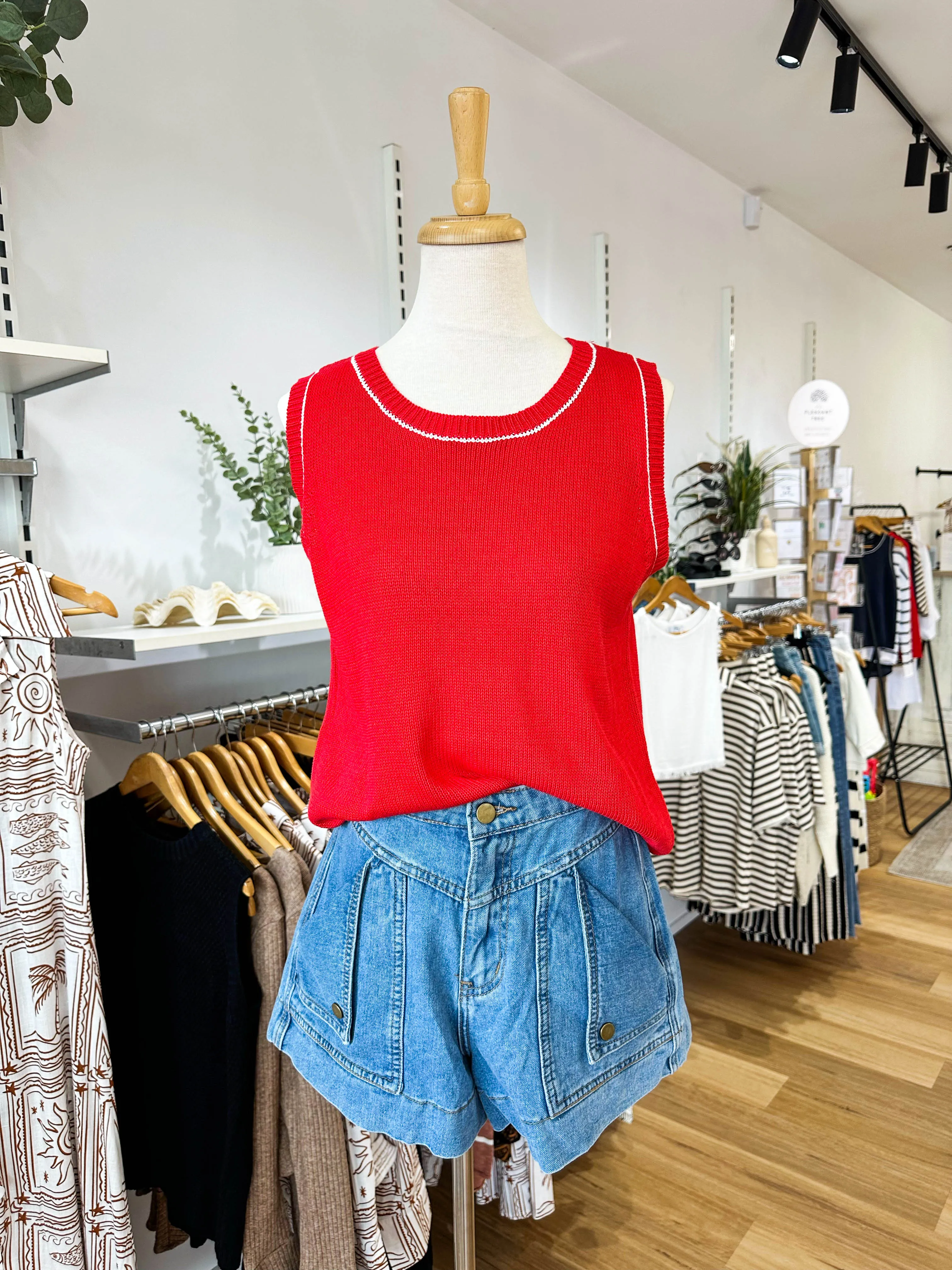 Nautical Spring Tank Red sold by About A Girl product image thumbnail 3