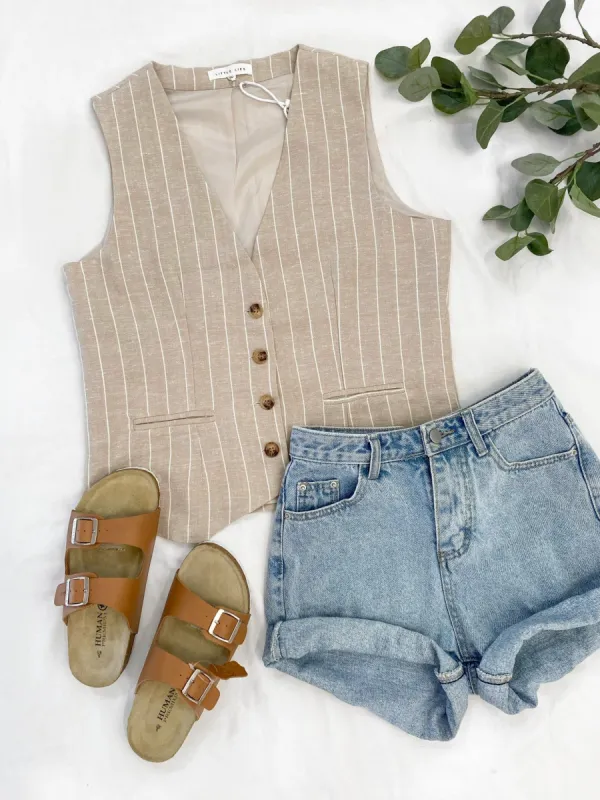 Pin Stripe Vest sold by About A Girl