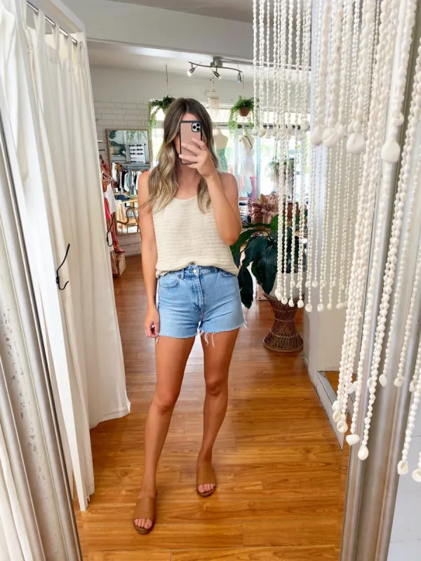 Tulum Knitted Tank Beige sold by About A Girl