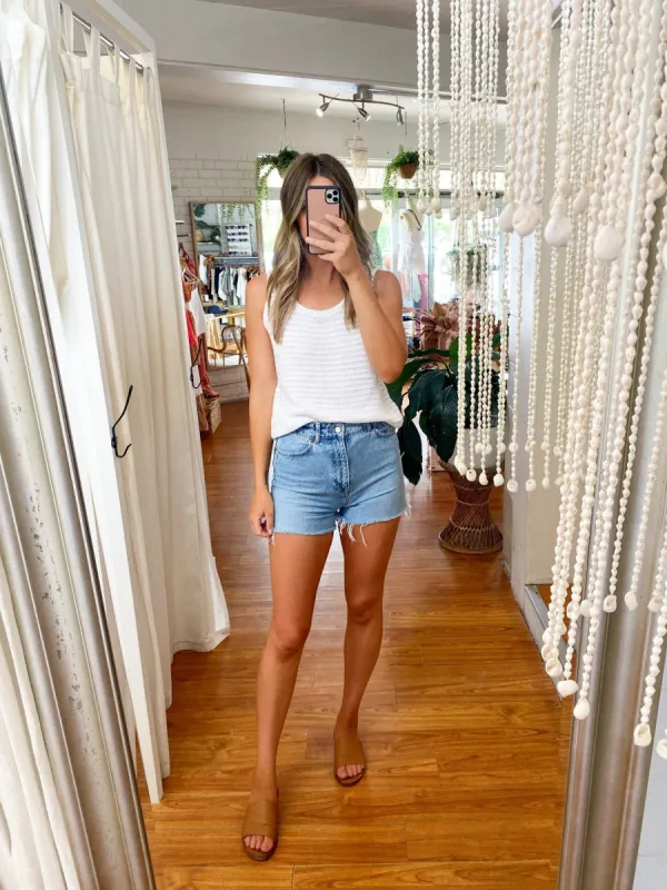 Tulum Knitted Tank White sold by About A Girl