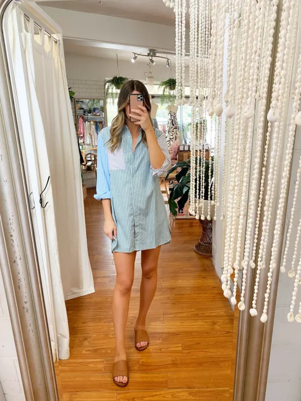 Cleo Shirt Dress Green sold by About A Girl