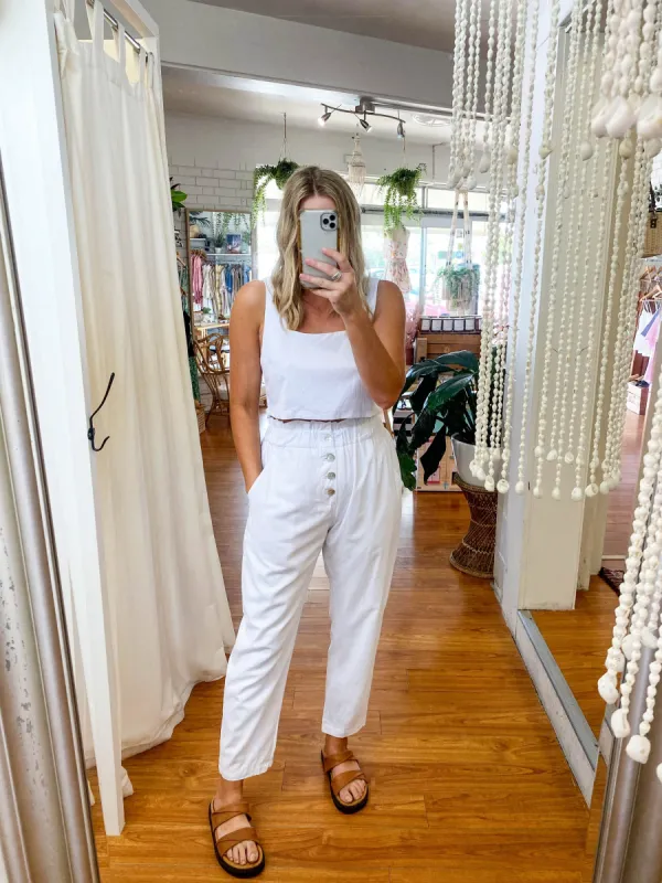 Amari Pants White sold by About A Girl