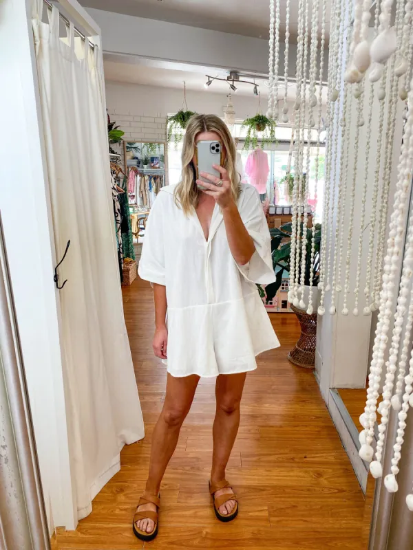 Beryl Playsuit White sold by About A Girl