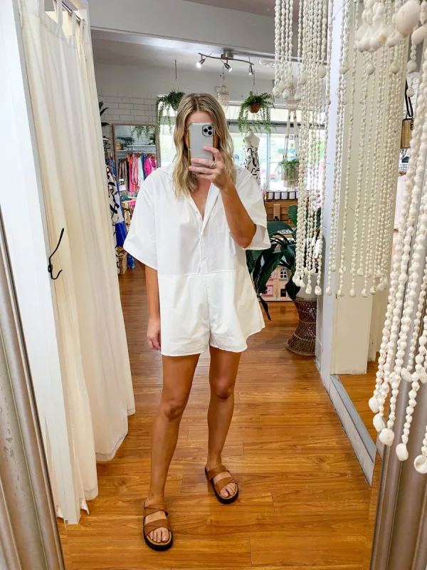 Iris Playsuit White sold by About A Girl