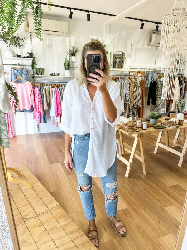 Maddison Shirt White sold by About A Girl