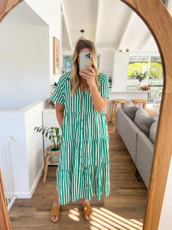Taya Midi Dress Green sold by About A Girl
