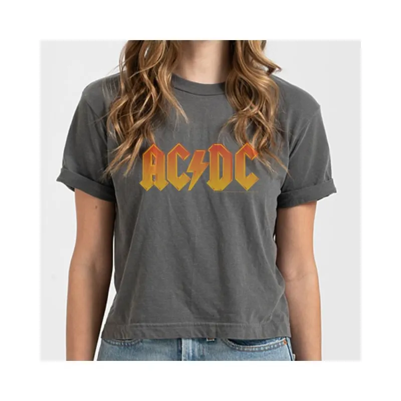 Flame Logo Retro Crop Top sold by AC/DC