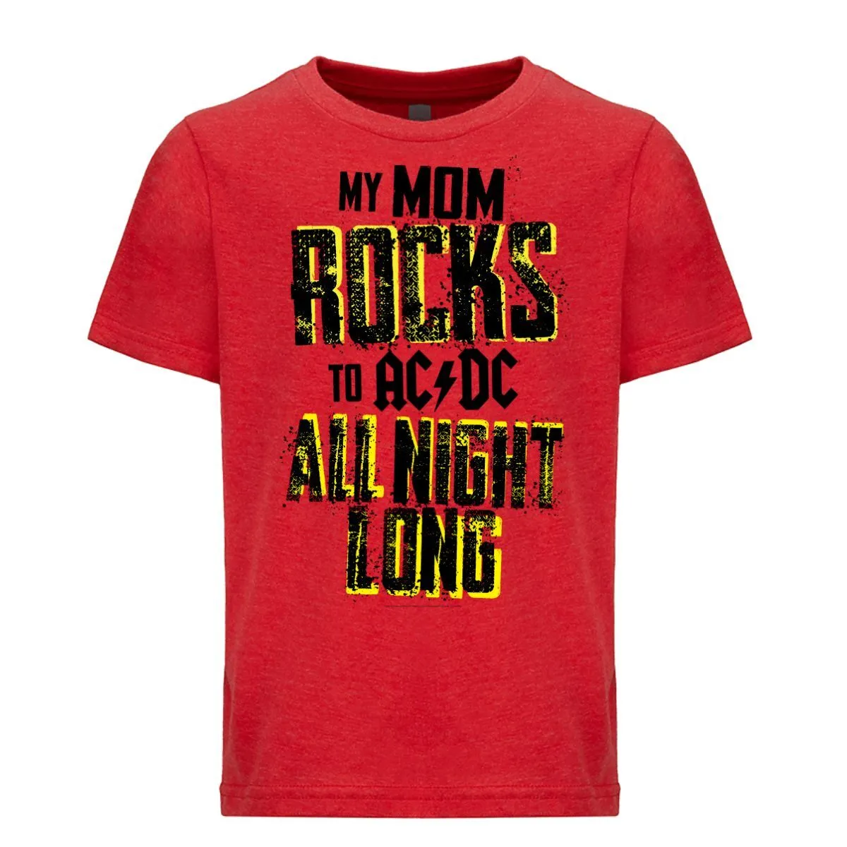 Mom Rocks All Night Long Youth Tee Red sold by AC/DC