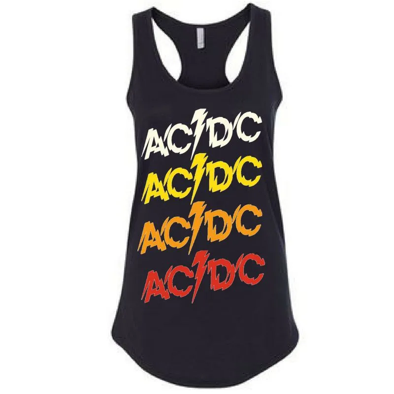 AC/DC Women's Powerage Repeating Logo Racerback Tank sold by AC/DC