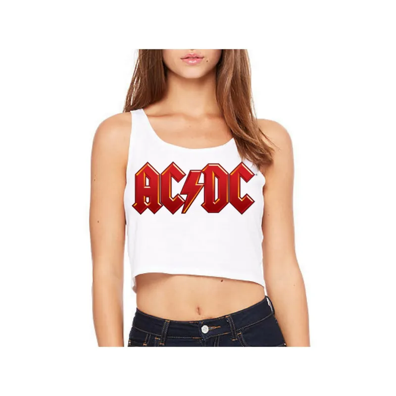 AC/DC Red Logo Sleeveless Crop Top sold by AC/DC
