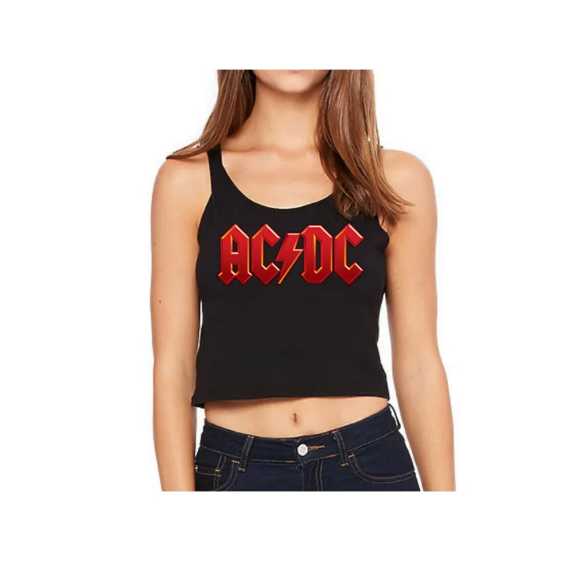 AC/DC Red Logo Sleeveless Crop Top sold by AC/DC