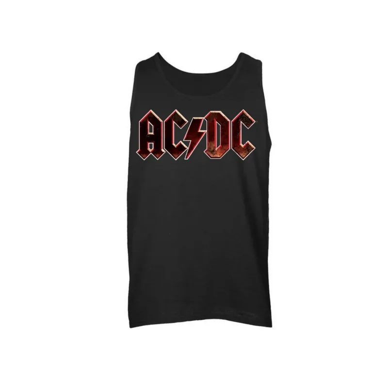 AC/DC Black Grunge Logo Sleeveless Unisex Muscle Tee sold by AC/DC