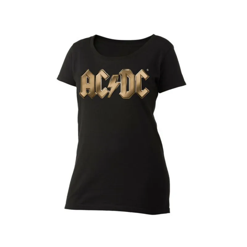 AC/DC Gold Logo Women's Scoop Neck T-Shirt sold by AC/DC