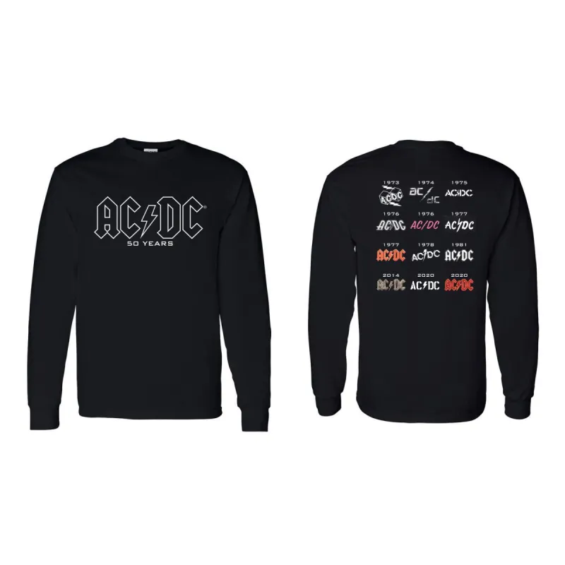 50 Years of AC/DC Logos Longsleeve T-Shirt sold by AC/DC