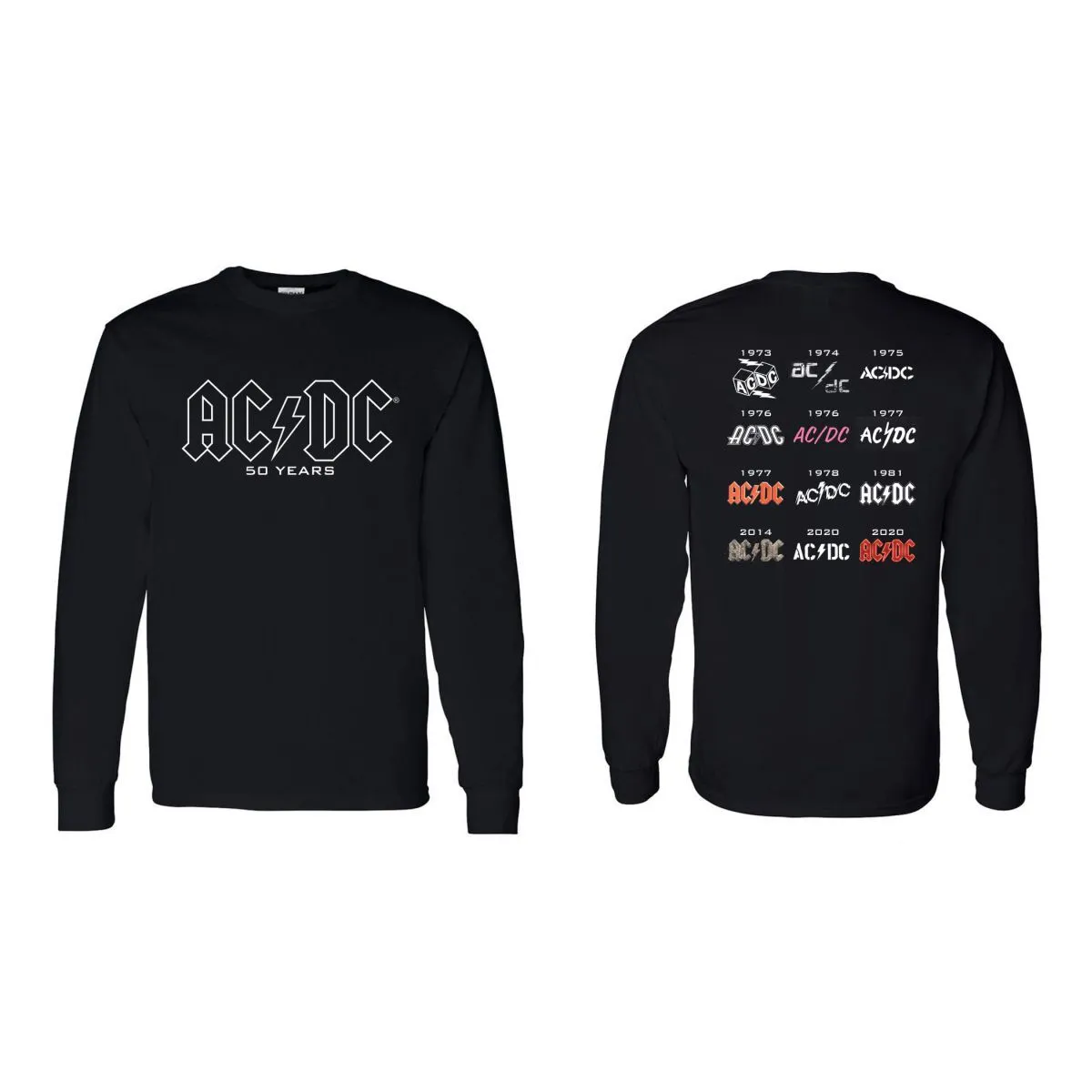 50 Years of AC/DC Logos Longsleeve T-Shirt sold by AC/DC