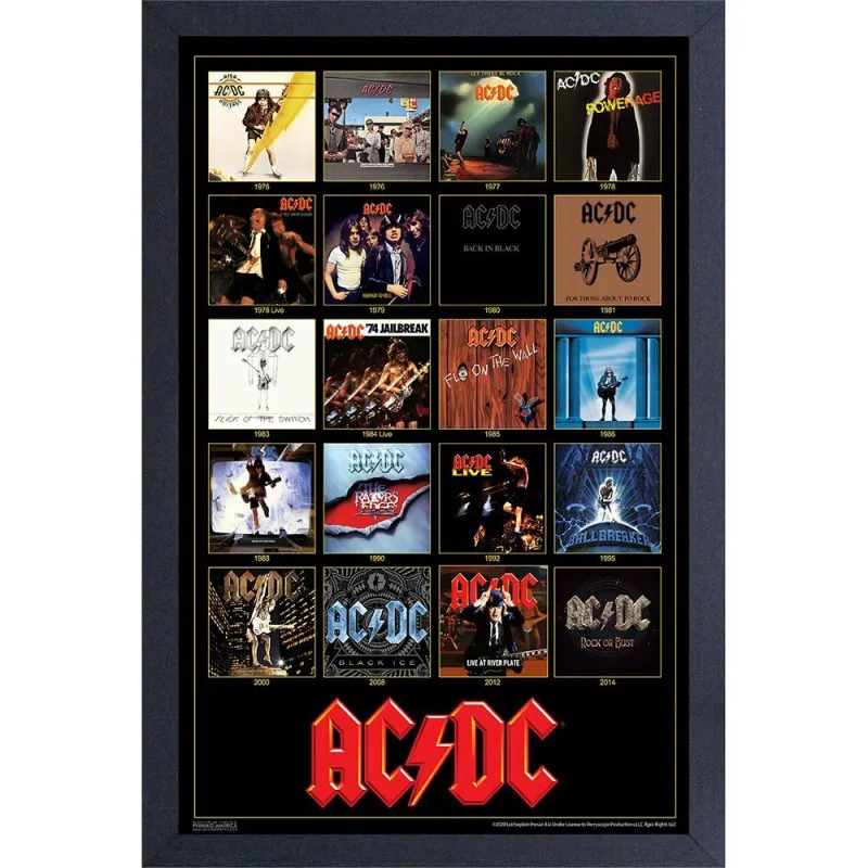 AC/DC - Album Covers 11x17 Framed Print sold by AC/DC