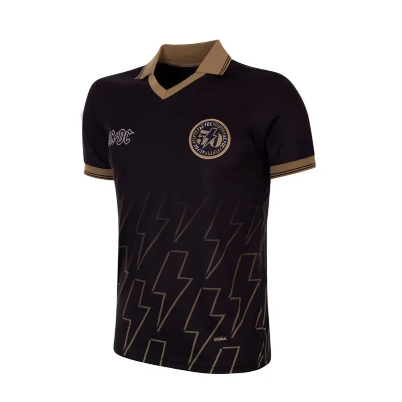 Black and Gold PWR UP Tour Soccer Jersey sold by AC/DC