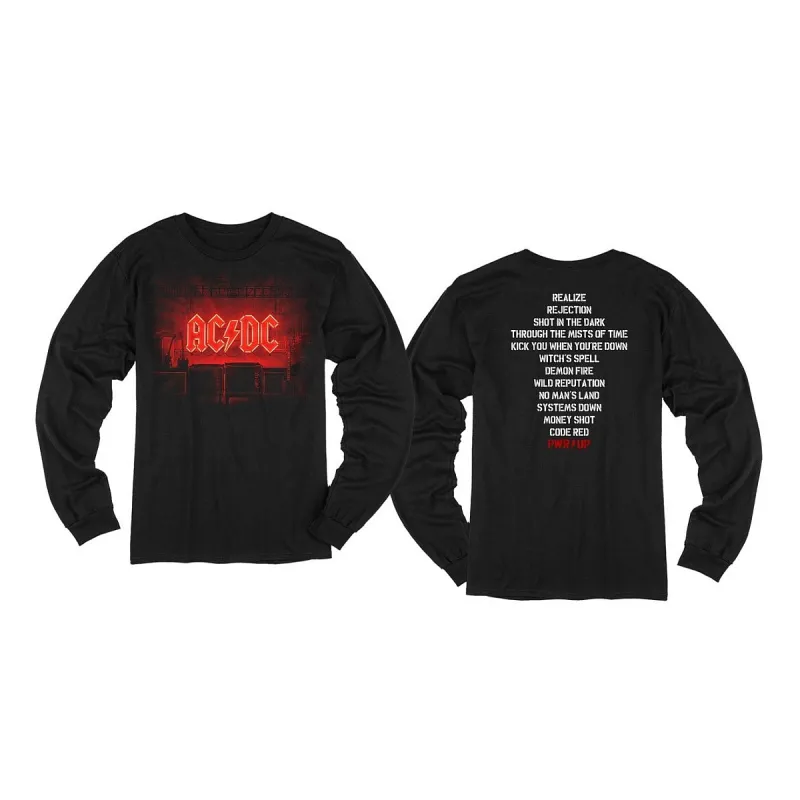 POWER UP Logo Silhouette Longsleeve T-shirt sold by AC/DC