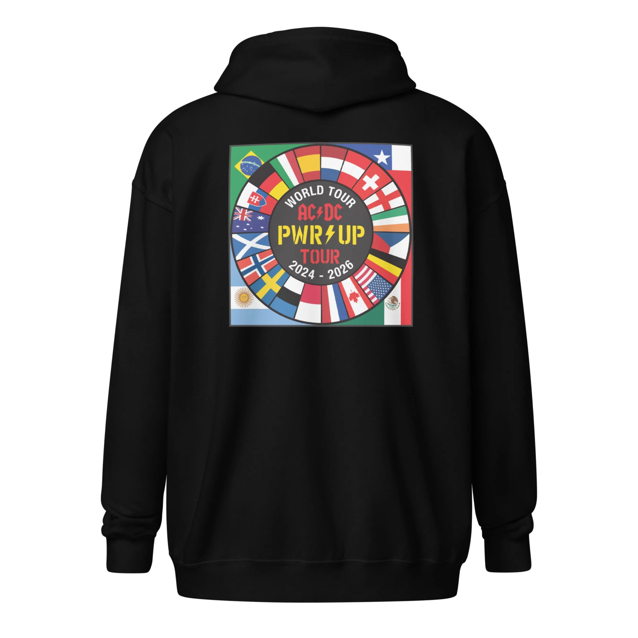 PWR UP World Tour Flags Zip Hoodie sold by AC/DC product image thumbnail 3
