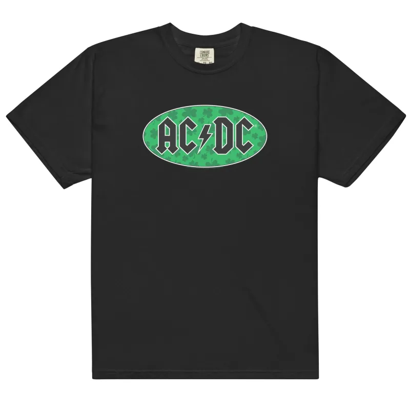 AC/DC Shamrock Black Logo T-Shirt made by AC/DC
