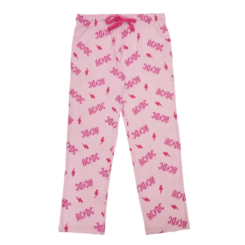 AC/DC Pink Lightning Bolt Pajama Pants sold by AC/DC