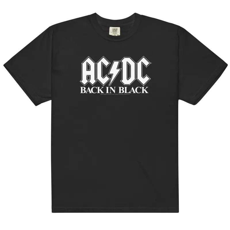Back in Black White Logo T-Shirt made by AC/DC