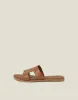 Leather Cut-Out Sliders Tan sold by Accessorize
