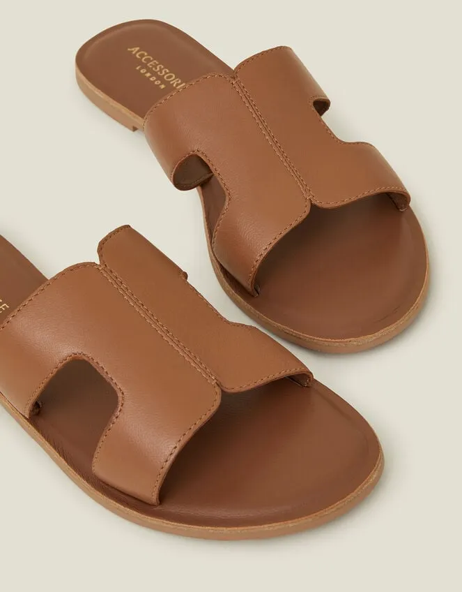 Leather Cut-Out Sliders Tan sold by Accessorize product image thumbnail 3