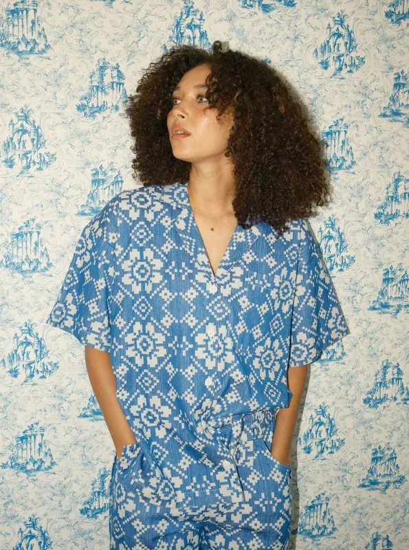 bobby shirt | spring 25 | blue pastime sold by Ace & Jig