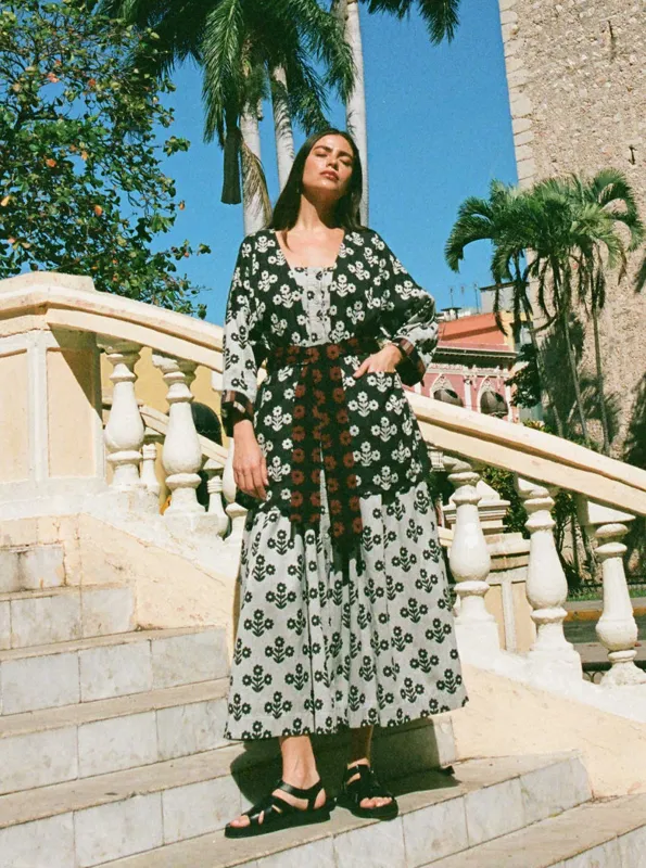 short quilted duster | pre spring 25 | gardenia sold by Ace & Jig