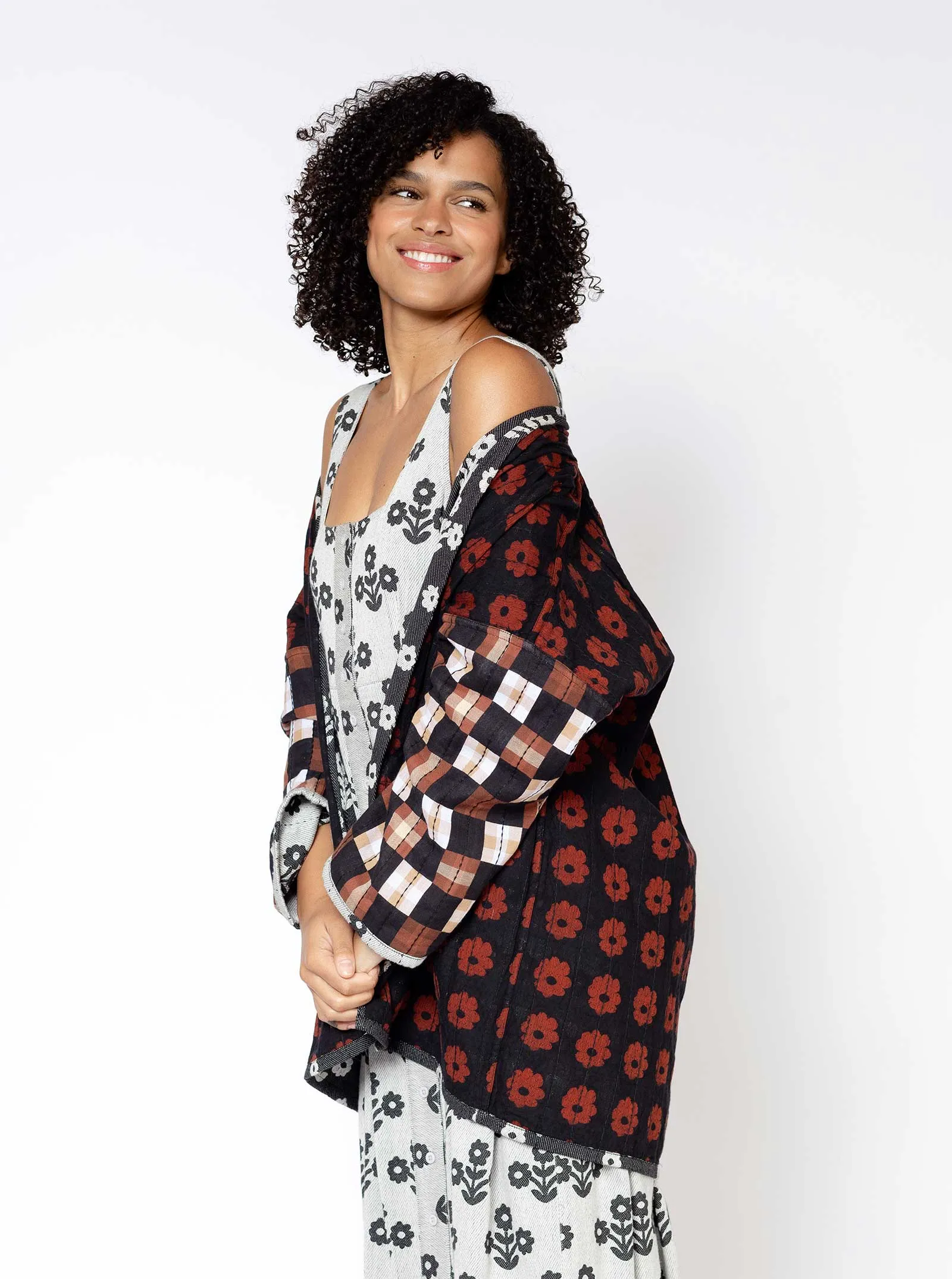 short quilted duster | pre spring 25 | gardenia sold by Ace & Jig product image thumbnail 4