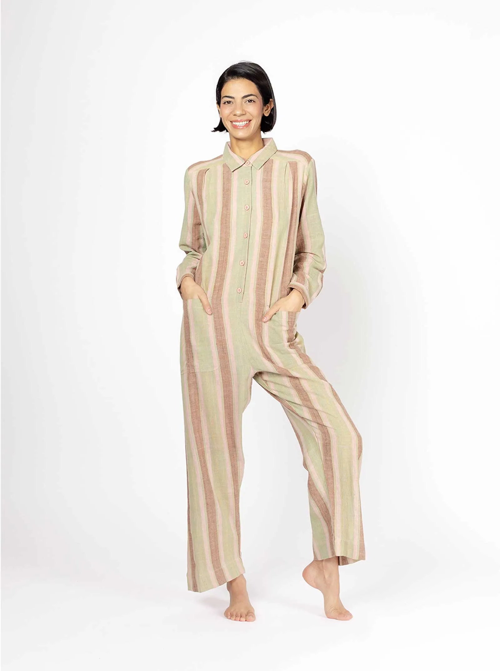 sample sale | lennon jumpsuit basil | XXS-3X sold by Ace & Jig product image thumbnail 2