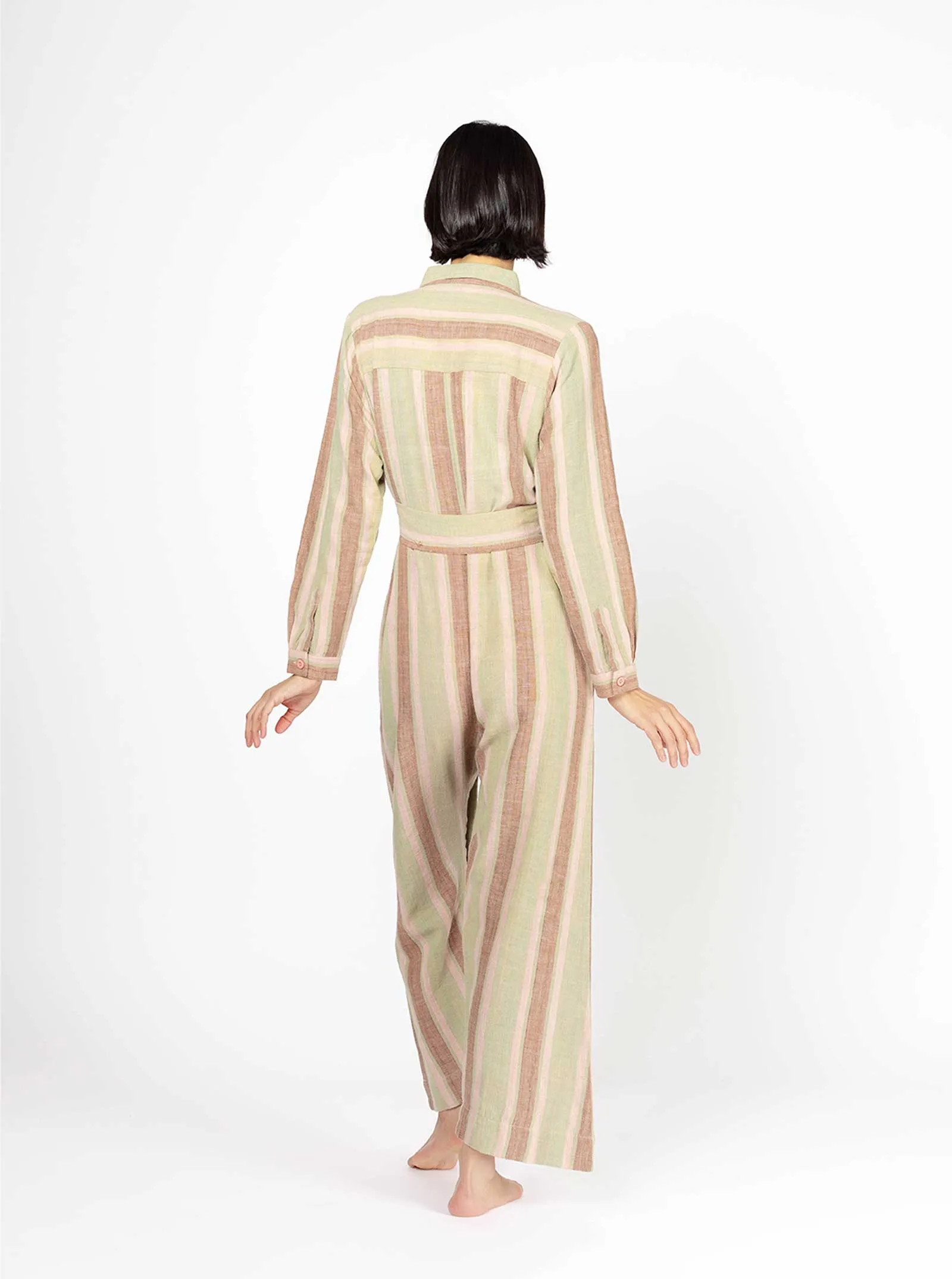 sample sale | lennon jumpsuit basil | XXS-3X sold by Ace & Jig product image thumbnail 3