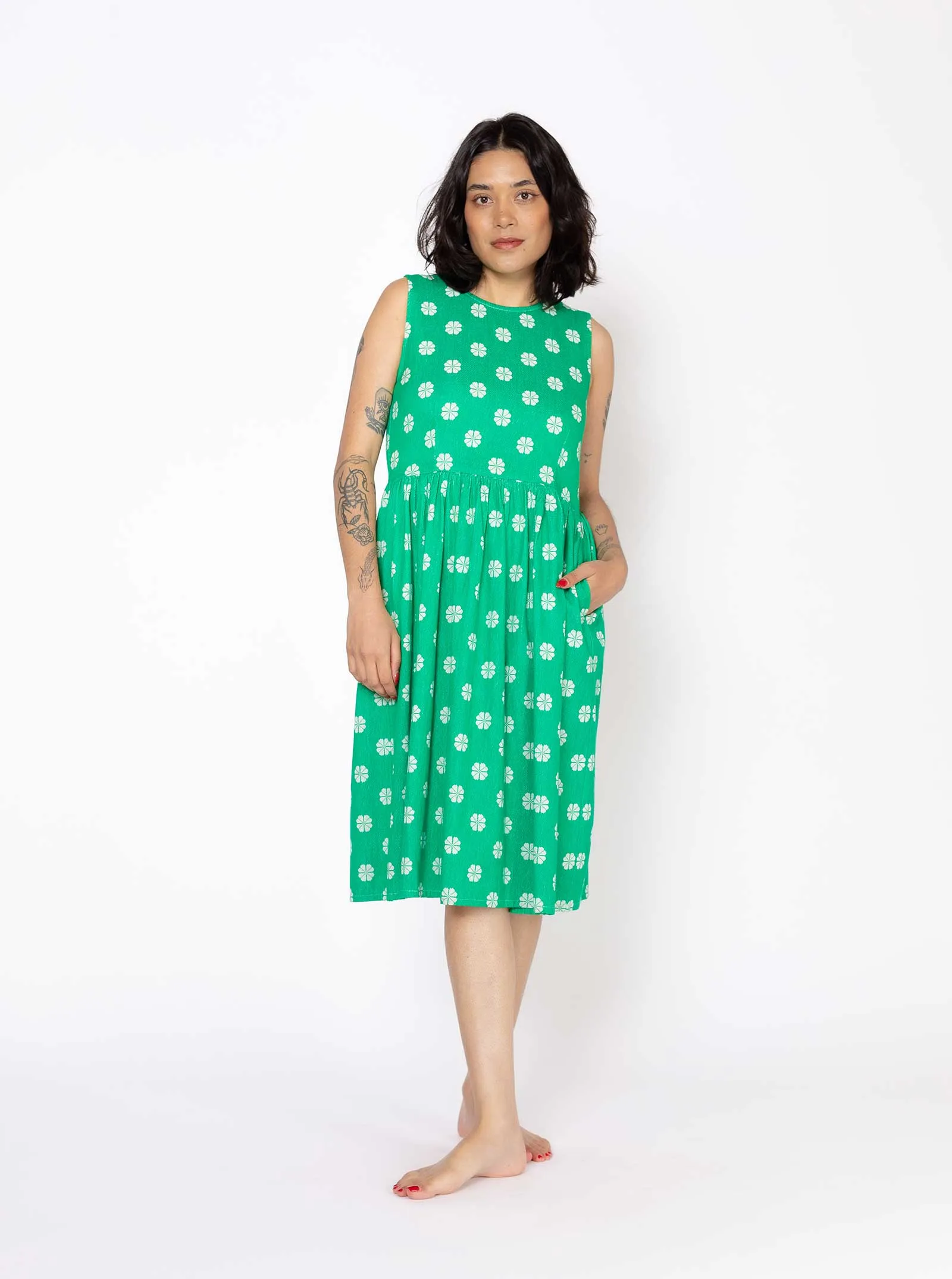 sample sale | cecelia dress green daisy | XS sold by Ace & Jig product image thumbnail 2