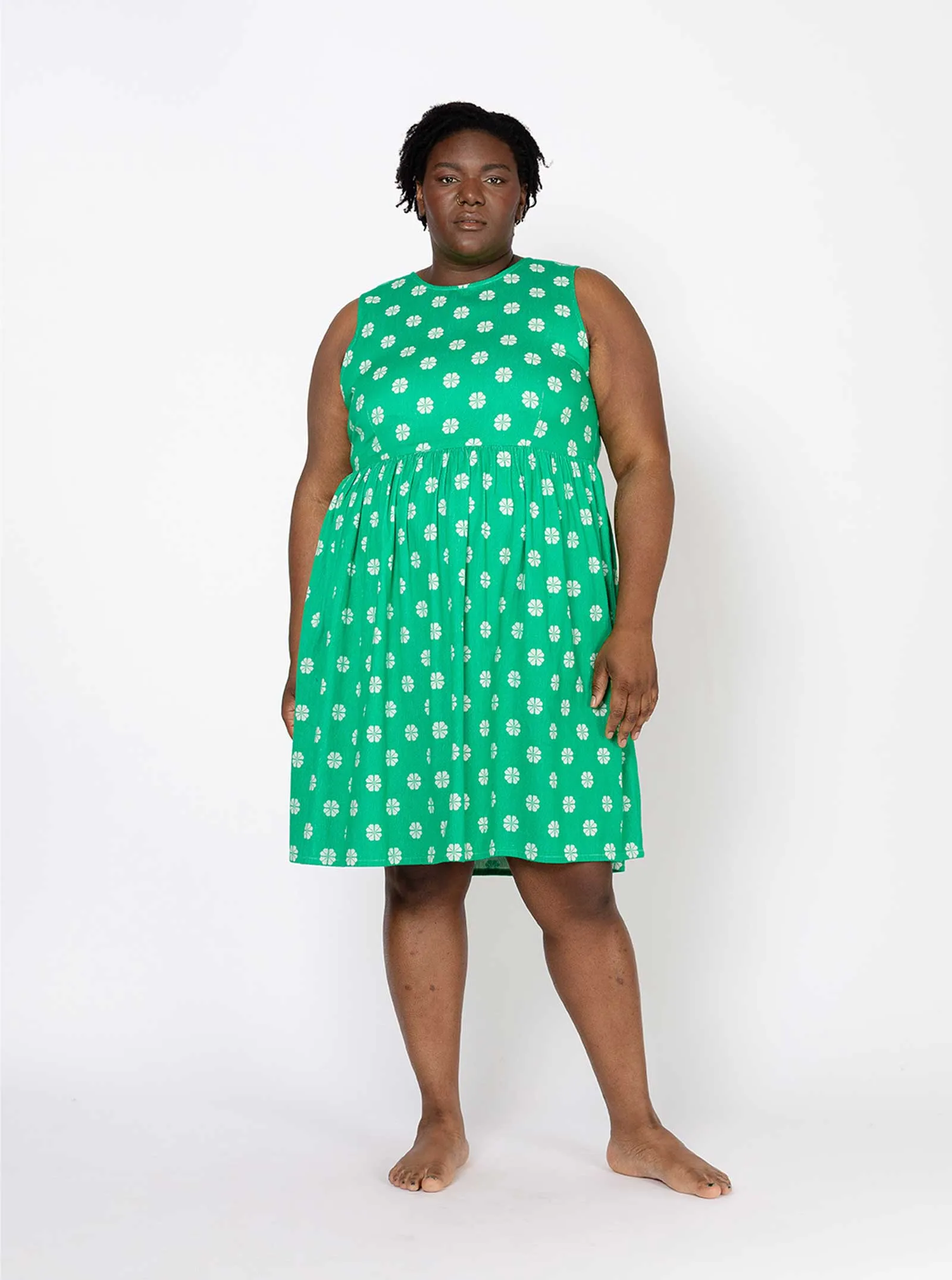 sample sale | cecelia dress green daisy | XS sold by Ace & Jig product image thumbnail 4