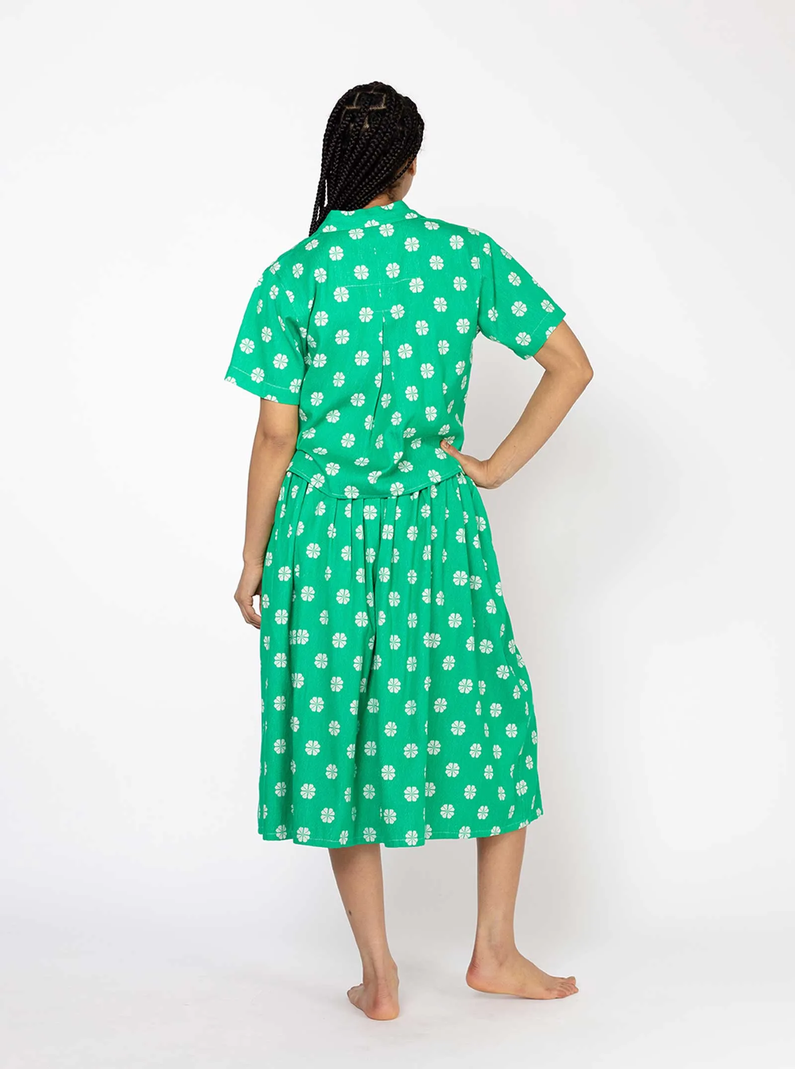 sample sale | murphy shirt green daisy | XS sold by Ace & Jig product image thumbnail 3
