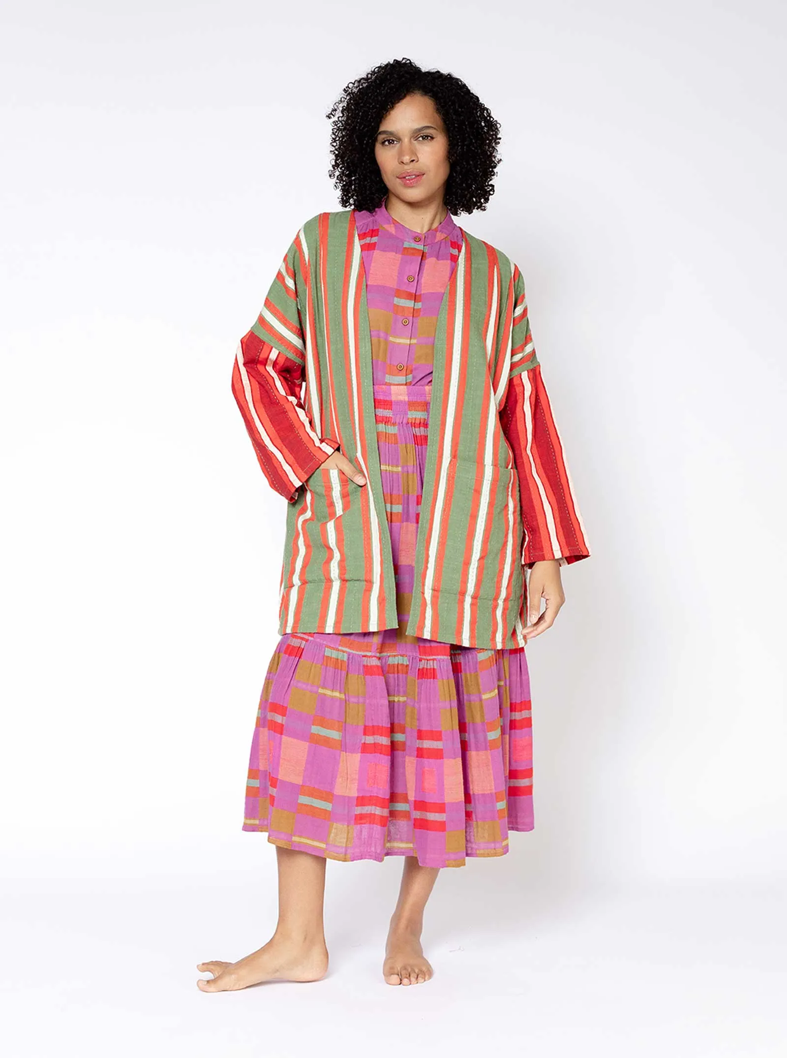 sample sale | short quilted duster fennel | XS-3X sold by Ace & Jig product image thumbnail 4