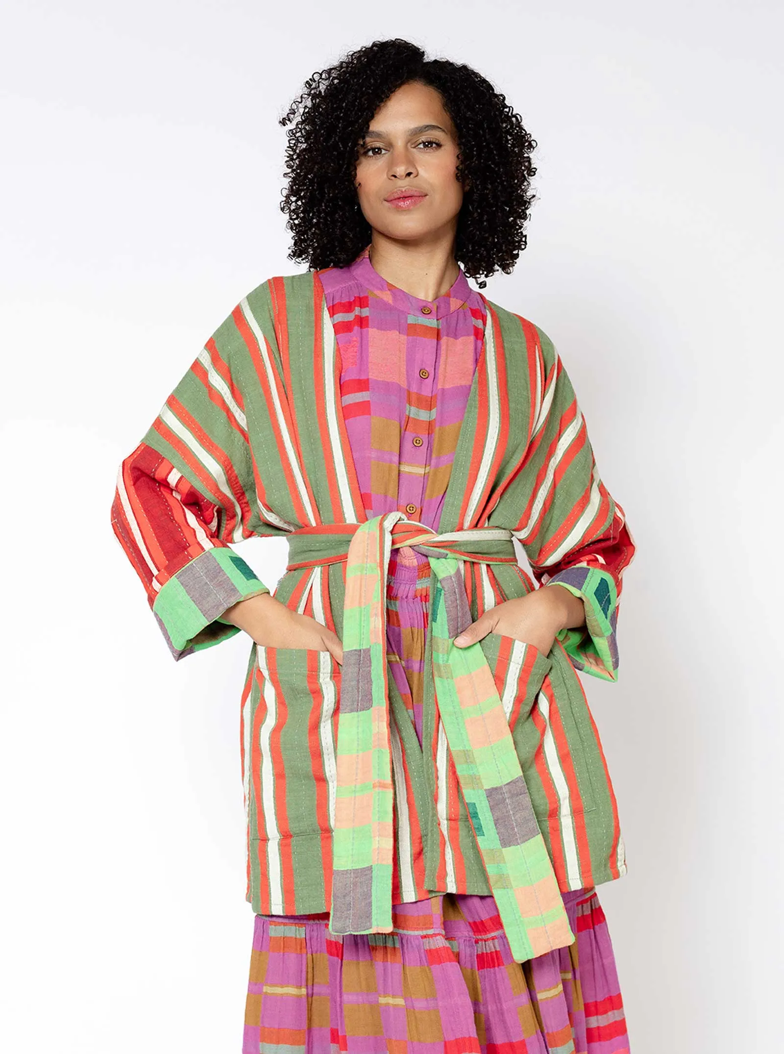 sample sale | short quilted duster fennel | XS-3X sold by Ace & Jig product image thumbnail 2