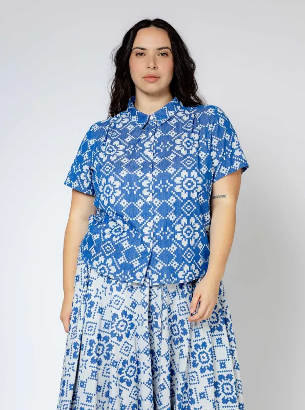 sample sale | winnie top blue pastime | XXS & L sold by Ace & Jig