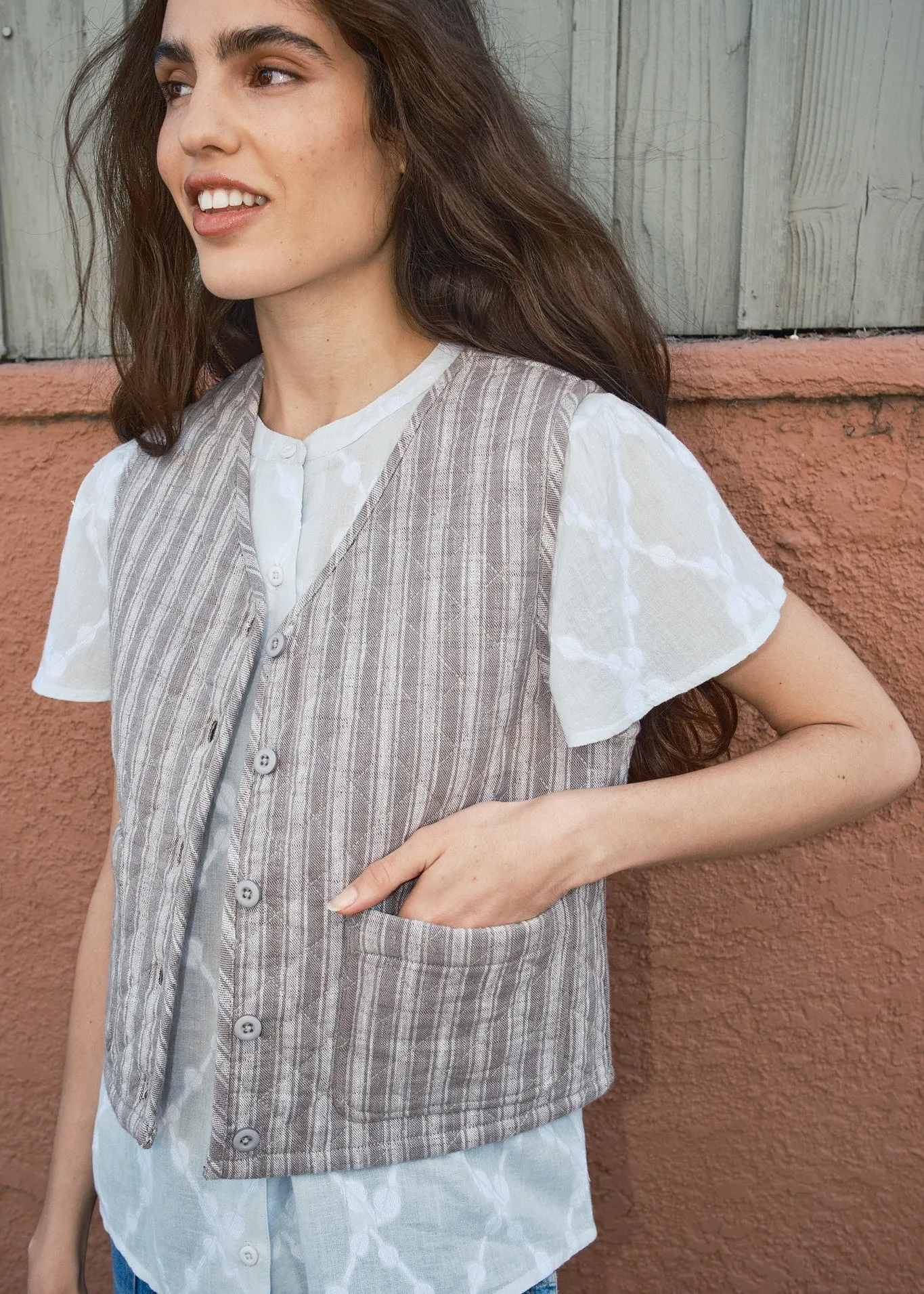 quilted vest | spring 26 | scribble sold by Ace & Jig product image thumbnail 3