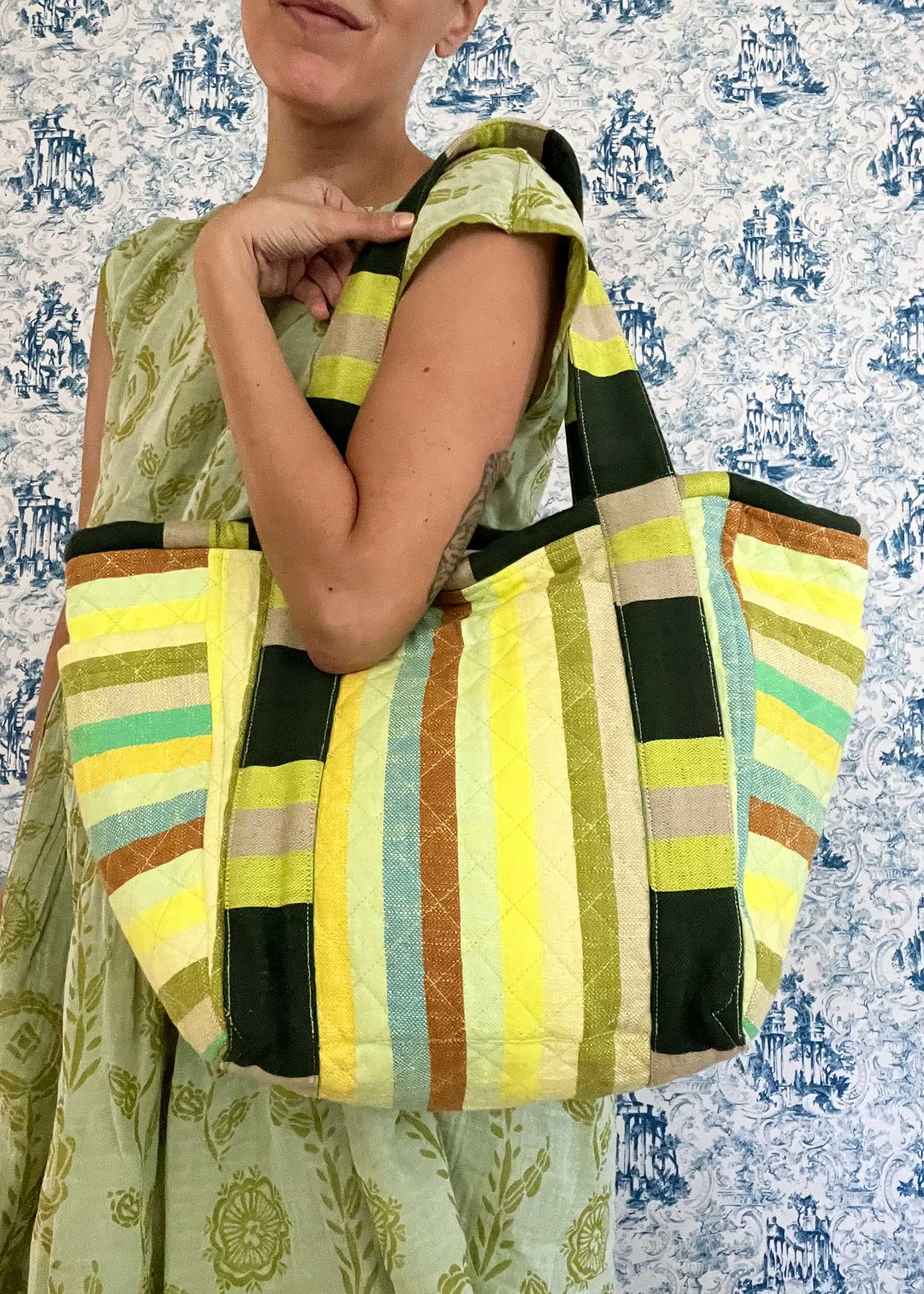 jumbo quilted tote | home | wave sold by Ace & Jig product image thumbnail 3