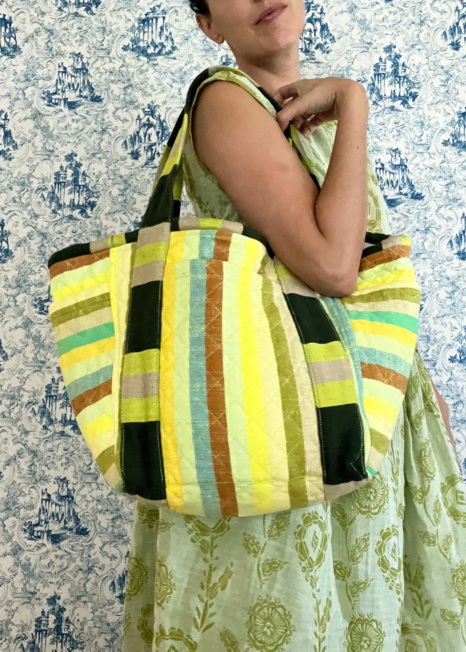 jumbo quilted tote | home | wave sold by Ace & Jig product image thumbnail 5