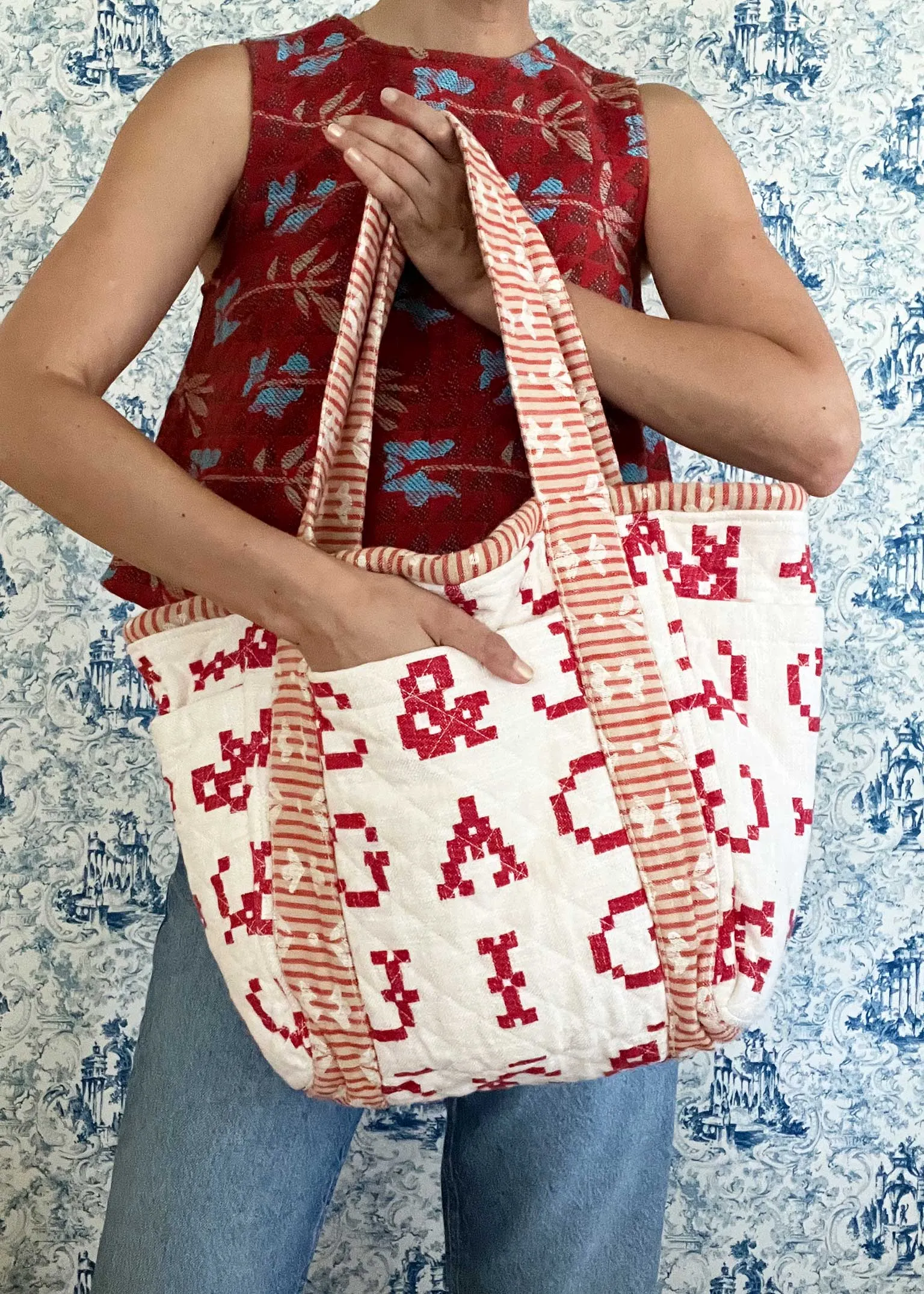 jumbo quilted tote | home | monogram sold by Ace & Jig product image thumbnail 5